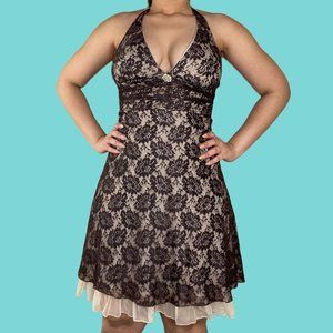 Vintage 90s/ Y2k Mesh Halter Dress